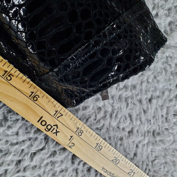 Pamela McCoy Jacket Womens Large Black Genuine Leather Lizard Embossed - Picture 6 of 9